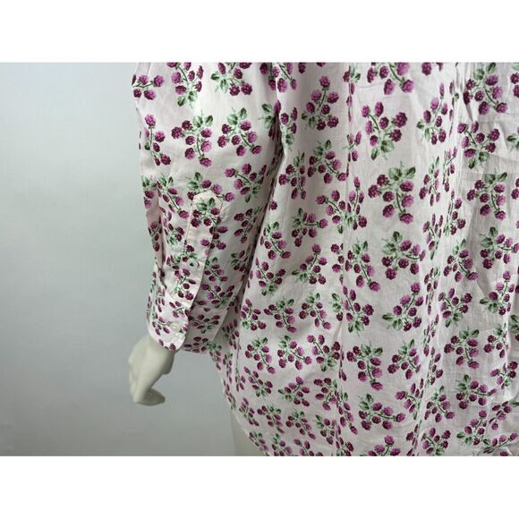 J Crew Relaxed-fit Cotton Poplin Shirt Women 2 NWT Collared Long Sleeve Berry - Picture 8 of 12